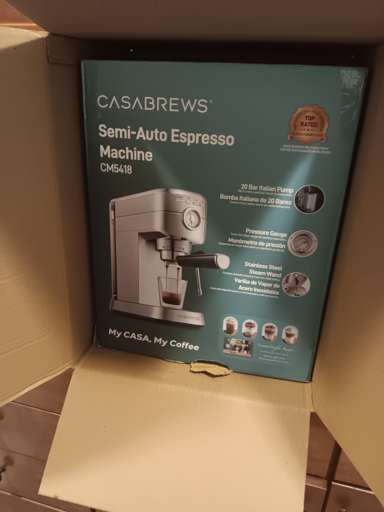 CASABREWS CM5418 Compact Espresso Machine with Milk Frothing Steam Wand customer photo 2