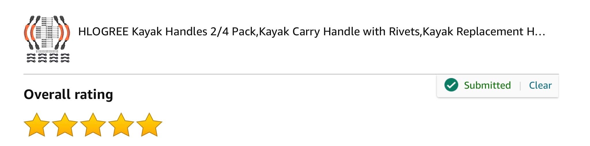 HLOGREE Kayak Handles 2/4 Pack, Kayak Carry Handle with Rivets, Kayak Replacement Handles, Kayak Handles for Emotion/Pelican/Hobie/Lifetime/sit on top/Ocean/Wilderness Accessories, Kayak Parts customer photo 1