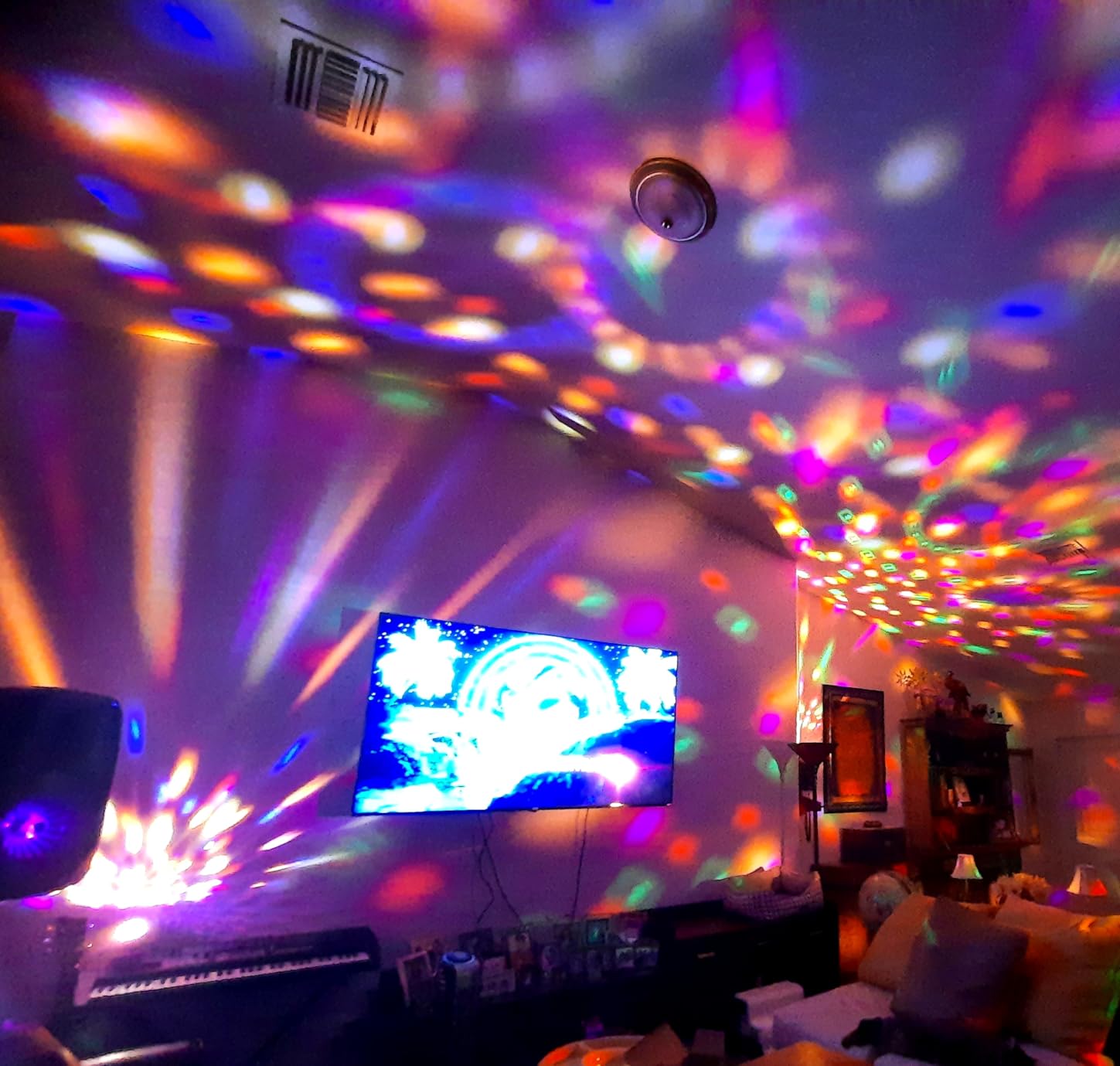 NEQUARE Disco Ball DJ Party Lights Sound Activated with Remote Control Strobe Lamp 7 Modes Stage Light for Home Room Dance Parties Karaoke Halloween Christmas Birthday Decorations (3-Pack) customer photo 1