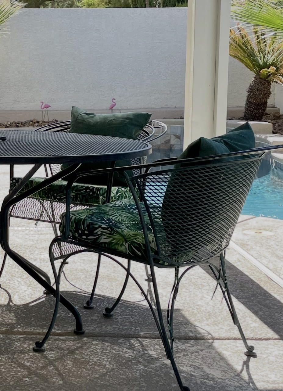 downluxe Outdoor Chair Cushions Set of 4 for Patio Furniture, Water-Resistant Patio Chair Cushions with Ties, High Density Foam Outdoor Seat Cushion, 17