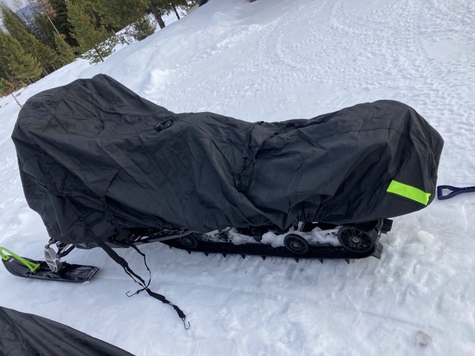 Tough Cover Snowmobile Cover, Premium 600D, XL Fit, Black | Heavy-Duty Waterproof Fabric, Elastic Hem And Locking Buckles, XL Trailerable Fit For Polaris, Ski-Doo, Yamaha, Arctic Cat customer photo 1