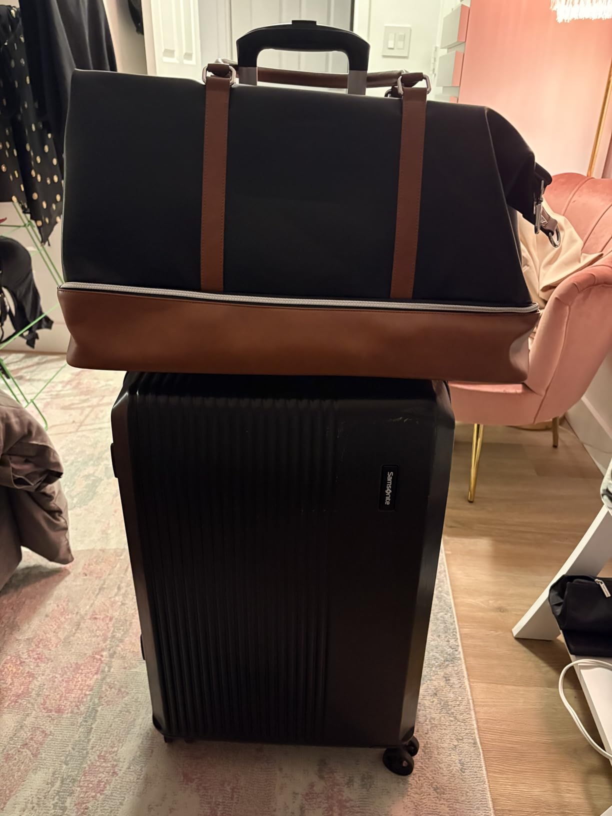 BOSTANTEN Weekender Bags for Women Leather Travel Duffle Bag customer photo 2