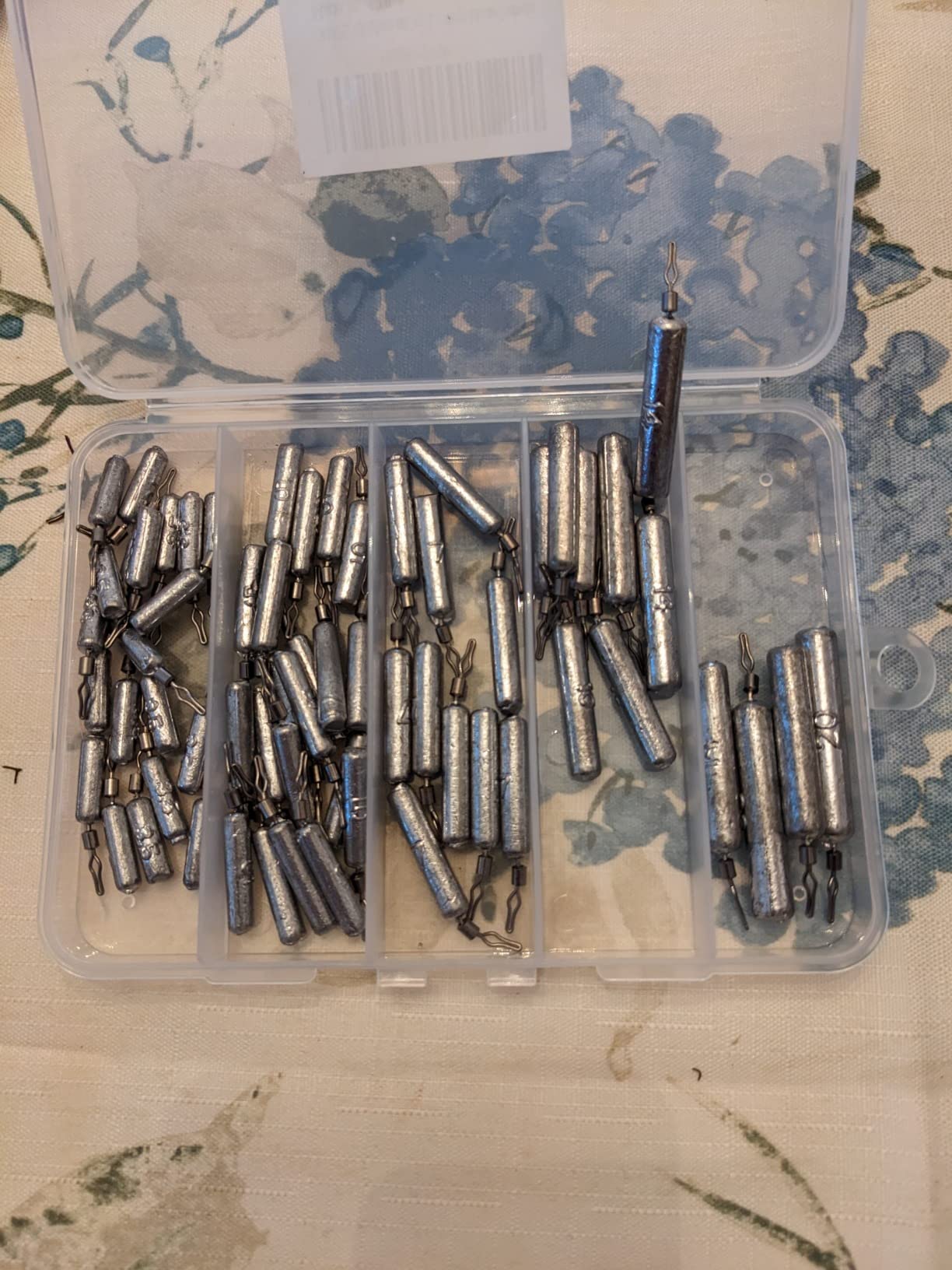 62Pcs/Box Lead Drop Shot Weights Kit (3/4oz, 1/2oz,1/4oz.3/8oz,1/5oz.1/8oz Mixed), Pencil Shaped Drop Shot Rig, No Snag Skinny Lead Sinker, Fishing Bass Rig Cylinder Saltwater Freshwater customer photo 2