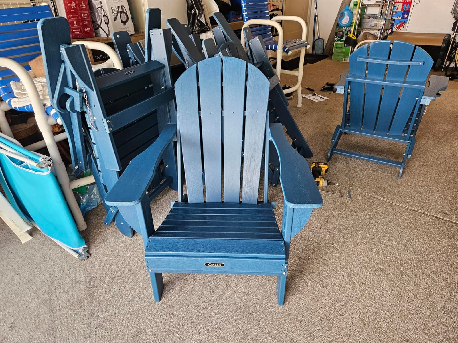 Ciokea Folding Adirondack Chair Wood Texture for Patio, Weather Resistant, Plastic Fire Pit Chair with Cup Holder, Lawn Chair for Outdoor Porch Garden Backyard Deck (Black) customer photo 2