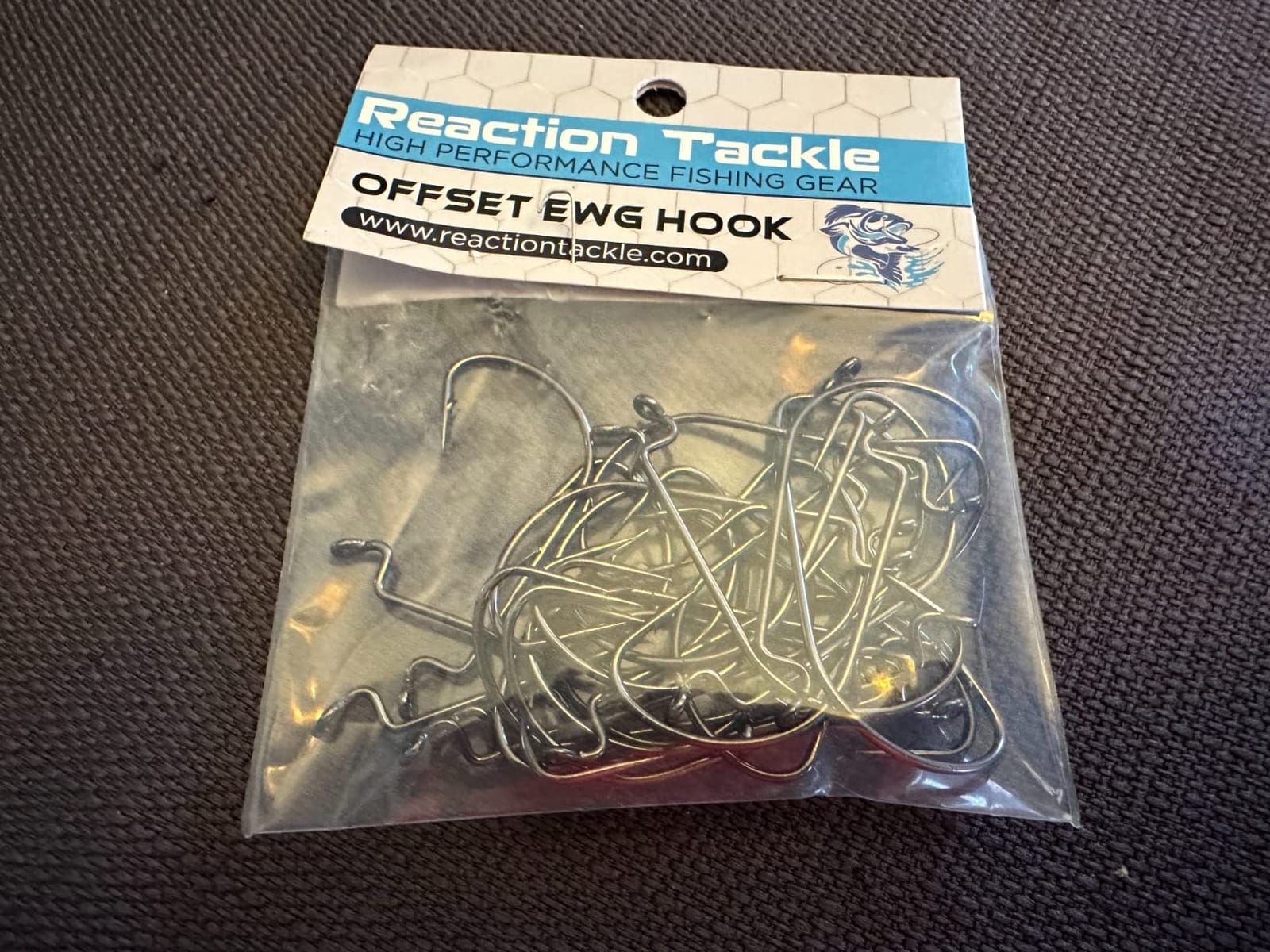 Reaction Tackle Offset EWG Worm Hooks - Super Strong Wide Gap Texas Rig Hooks for Soft Plastic Baits - High Carbon Steel Bass Fishing Hooks (25-Pack) customer photo 2