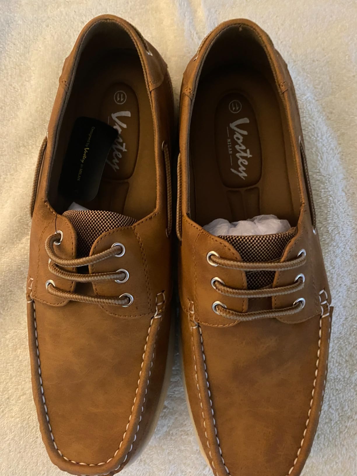 Vostey Men's Boat Shoes 3-Eye Deck Casual Loafers for Men customer photo 2