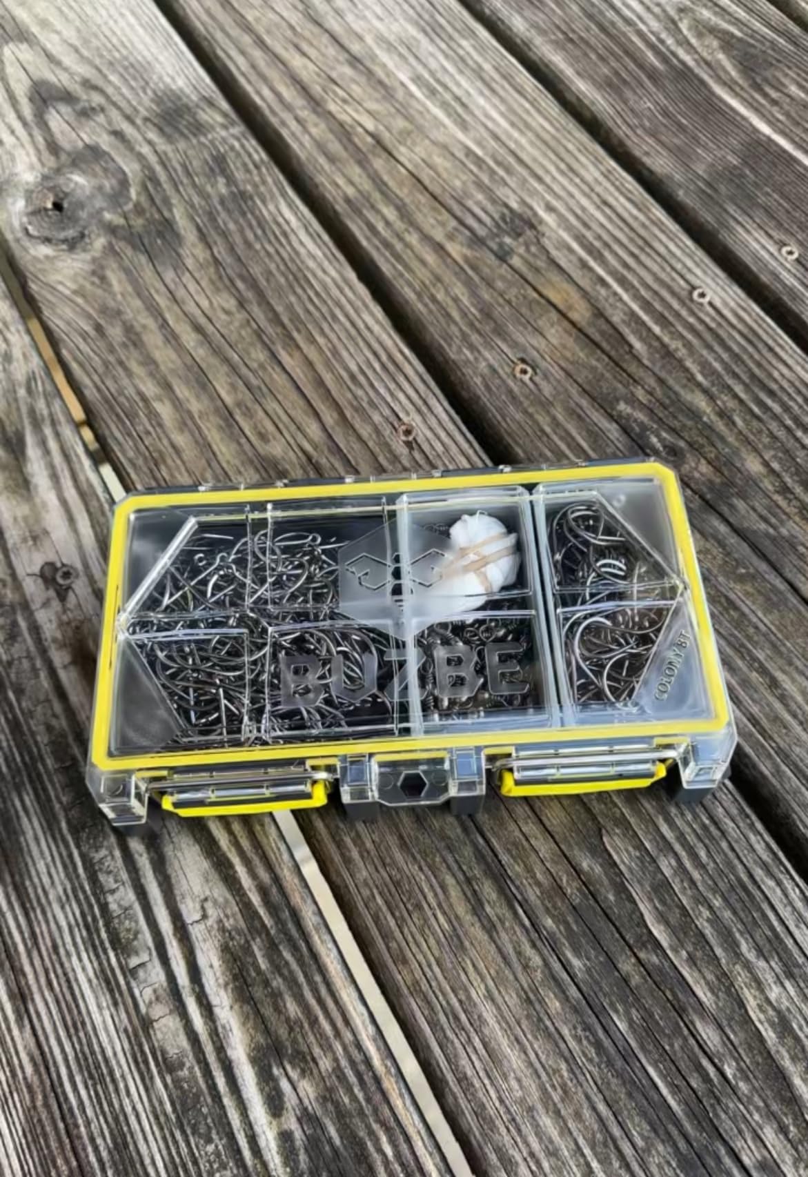 BUZBE Colony 8T (Thin) Modular Tackle Box, Customizable Waterproof Tackle Box, Plastic Organizer Box, Fishing Tackle Storage, Small Parts Box, Terminal Tackle Storage, Grey and Yellow customer photo 1