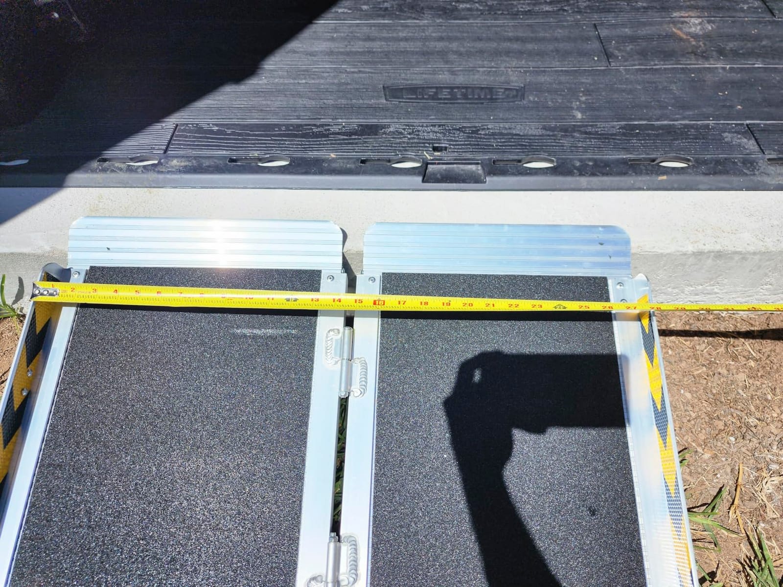 VNN Portable Wheelchair Ramp 4FT, Non-Slip Aluminum Ramps for Wheelchairs for Home, Handicap Wheelchair Ramps for Home Steps, Aluminum Loading Dock Plates, Doorways, Black customer photo 2