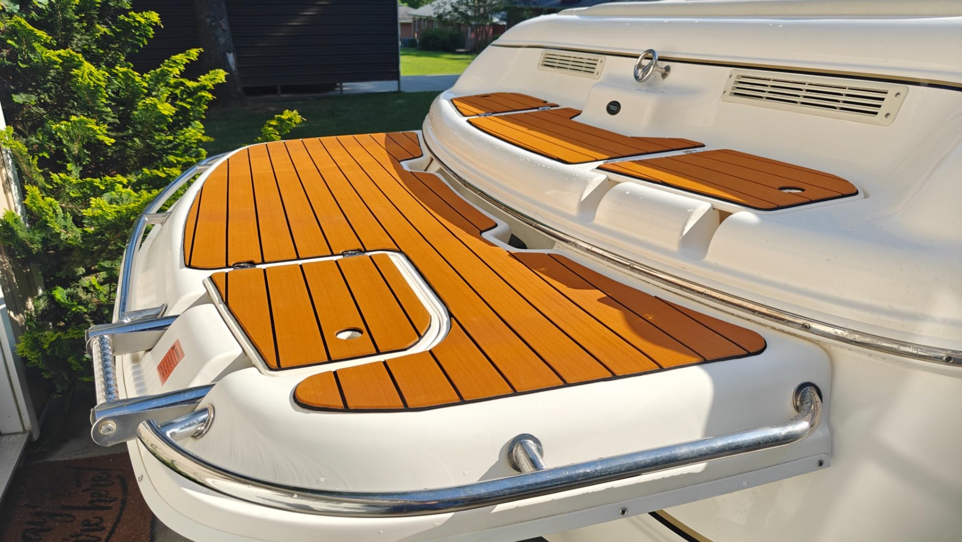 OCEANBROAD Boat Flooring 96''x16.8''/28.8''/36''/45.6'' | with 3M Adhesive Backing Non-Slip Eva Foam Marine Boat Decking Sheet For Motor Pontoon Jon Boats RV Floor customer photo 2