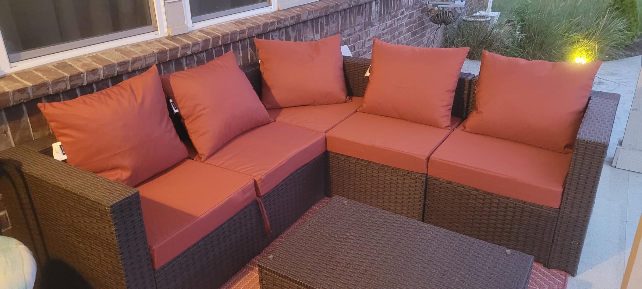 Favoyard Outdoor Patio Seat Cushions Set, 24 x 24 Inch, Waterproof, Beige customer photo 2