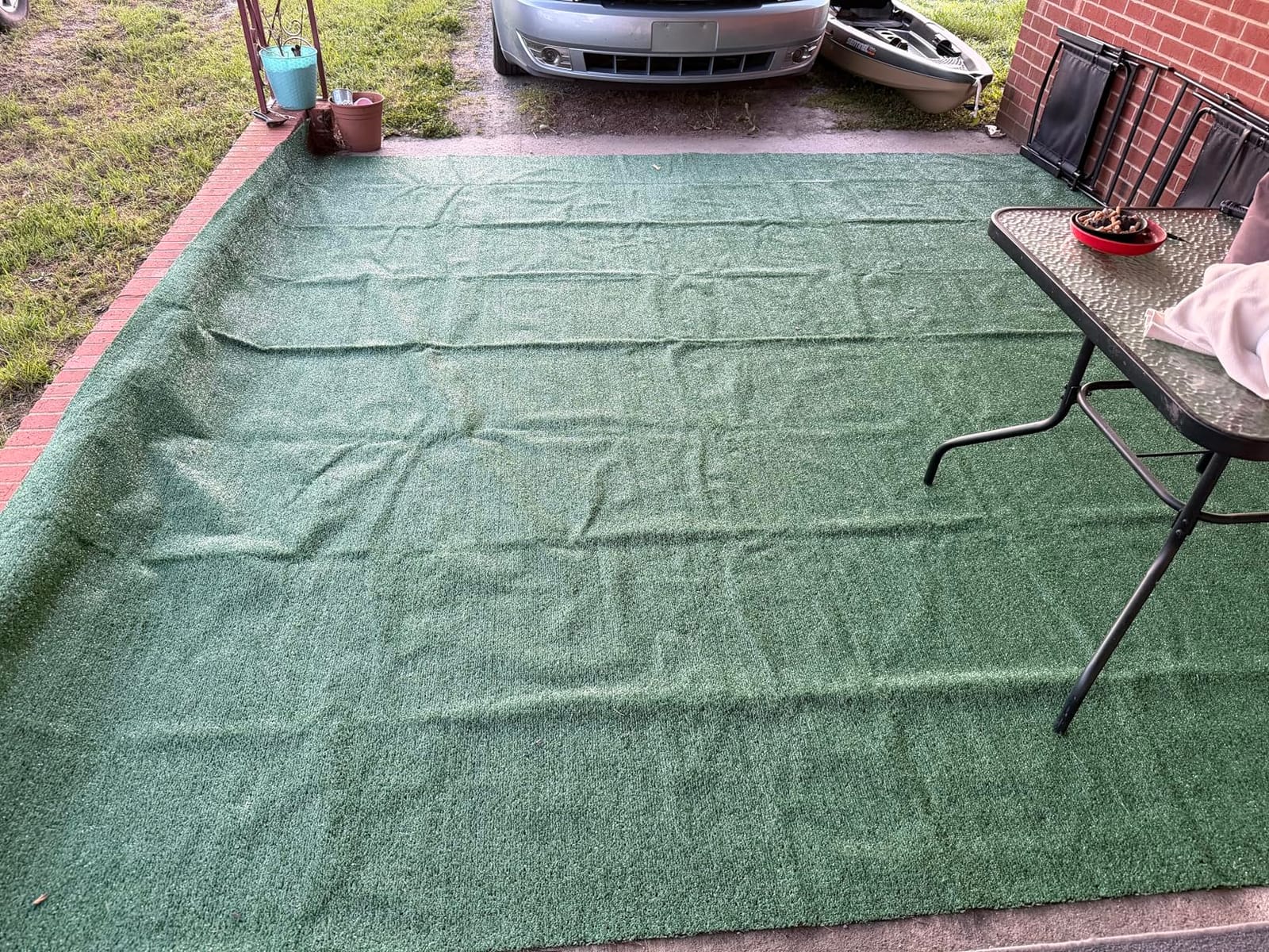 Garland Rug Artificial Grass 7 Ft. X 10 Ft. Large Indoor/Outdoor Area Rug Green - Lush Green, Durable, and Low-Maintenance for Patios, Lawns, and More customer photo 2