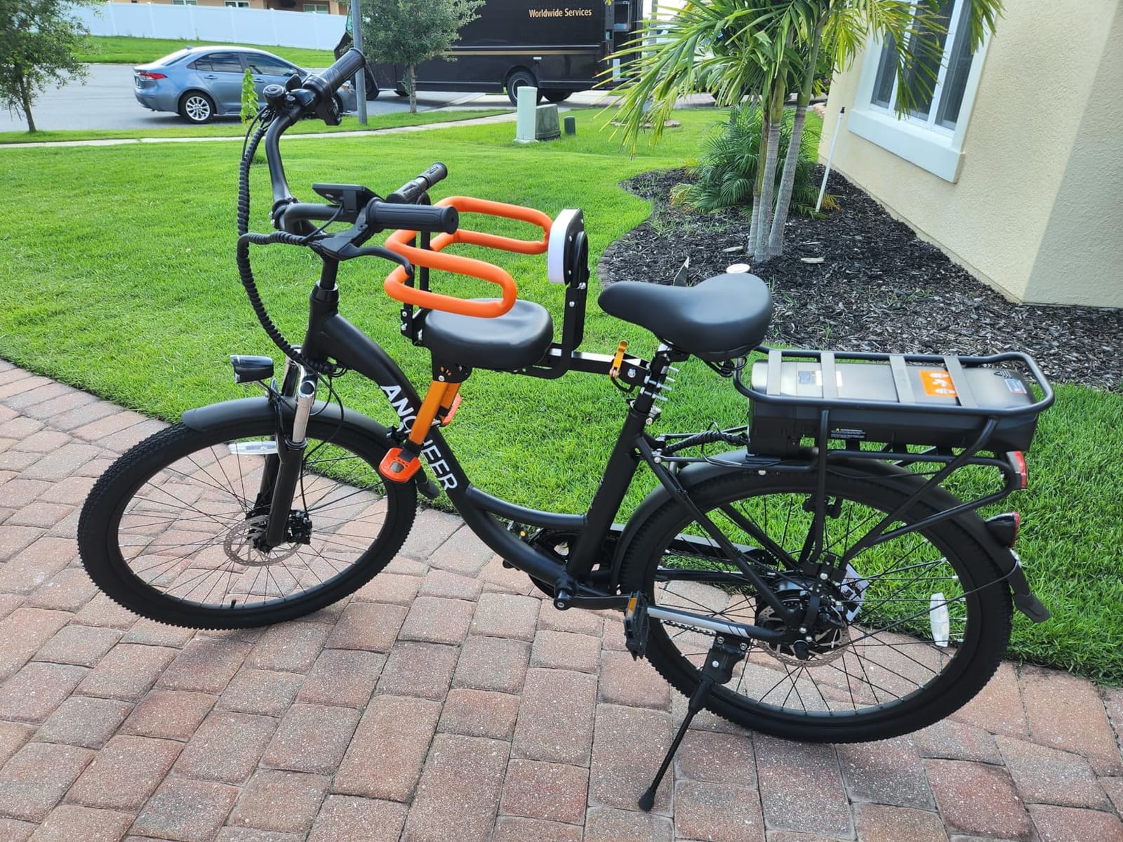 Child Bike Seat for Adult Bike,Retractable Baby Bike Seat Front Mounted for Children 2-6 Years Old customer photo 2
