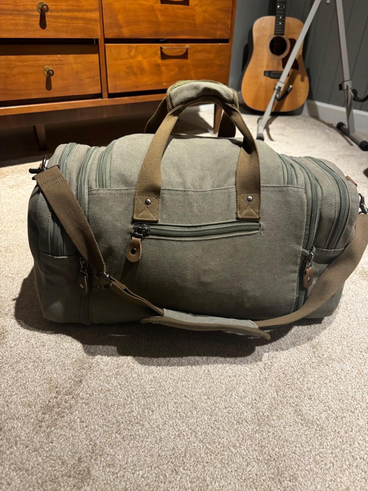 Gonex Canvas Duffle Bag, Expandable 50L Travel Overnight Weekender Bag customer photo 2