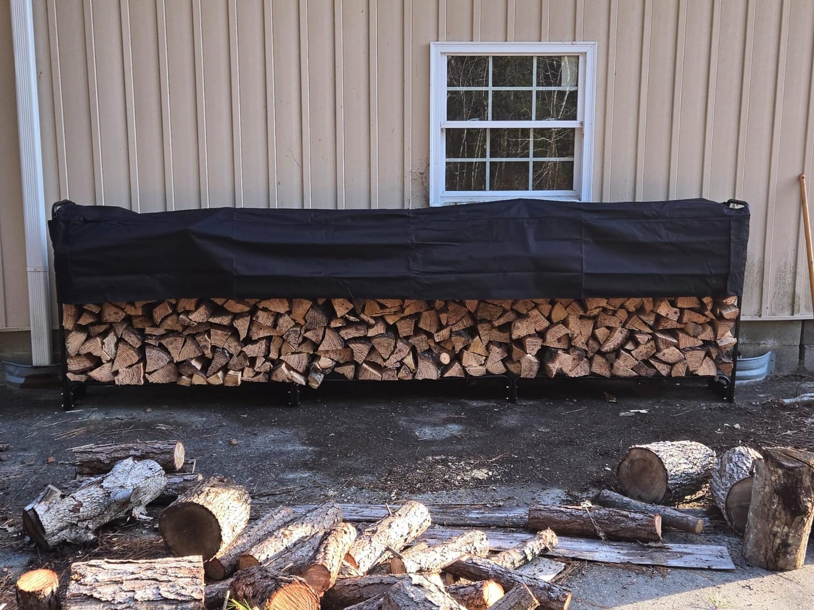 VEVOR 12.7FT Outdoor Firewood Rack with Cover, Firewood Holder for 3/4 Cord customer photo 1