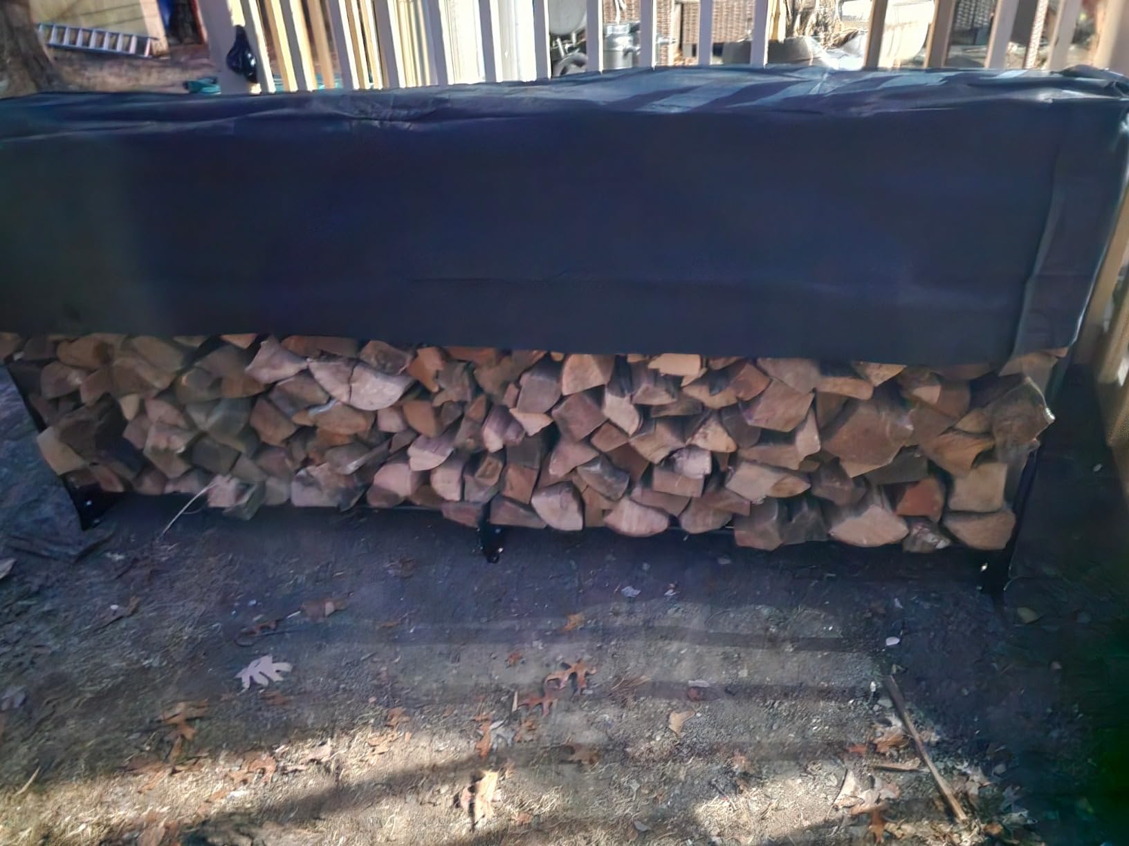 VEVOR 12.7FT Outdoor Firewood Rack with Cover, Firewood Holder for 3/4 Cord customer photo 2