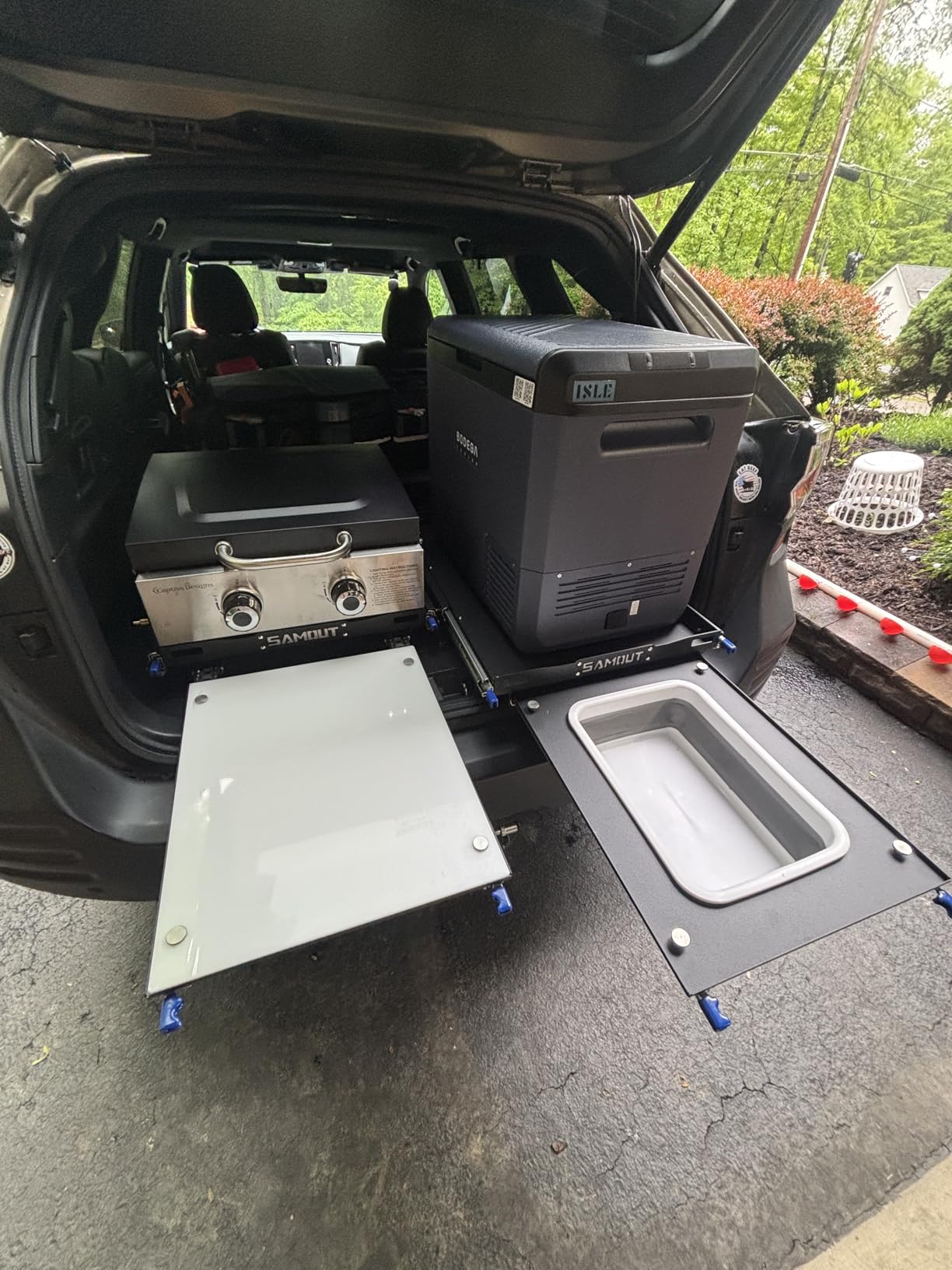 SAMOUT Fridge Slide with Chopping Board, Inner 29.2 x 18.7in, Vehicle Refrigerator Slider with 4 Buckle Straps, Max 287 LBS, 3rd Gen customer photo 2