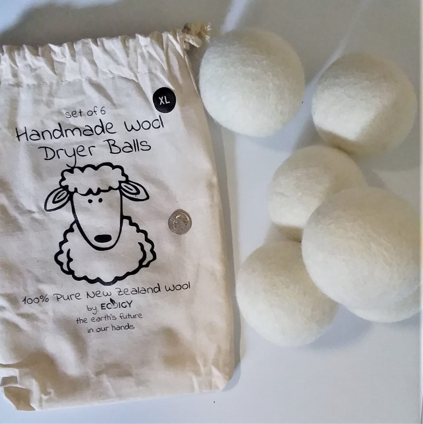 Wool Dryer Balls XL 4-Pack - 100% Pure New Zealand Wool, Ecoigy Natural Fabric Softener, Reduces Wrinkles & Drying Time, Ideal for Essential Oils, Dryer Sheets Alternative,Dryer Balls Laundry Reusable customer photo 2