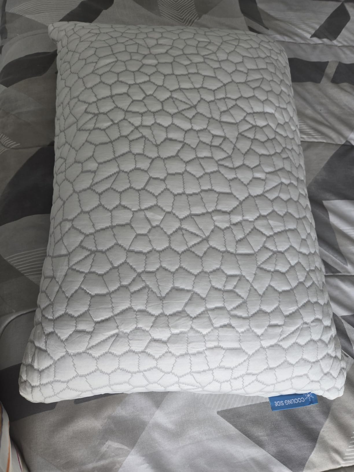Cooling Pillow Camping Size 1 Pack, Adjustable Bed Pillows for Sleeping, Small Shredded Memory Foam Pillow for Backpacking Hiking, Airplane, Medium Firm Camping Travel Pillow with Washable Cover customer photo 2