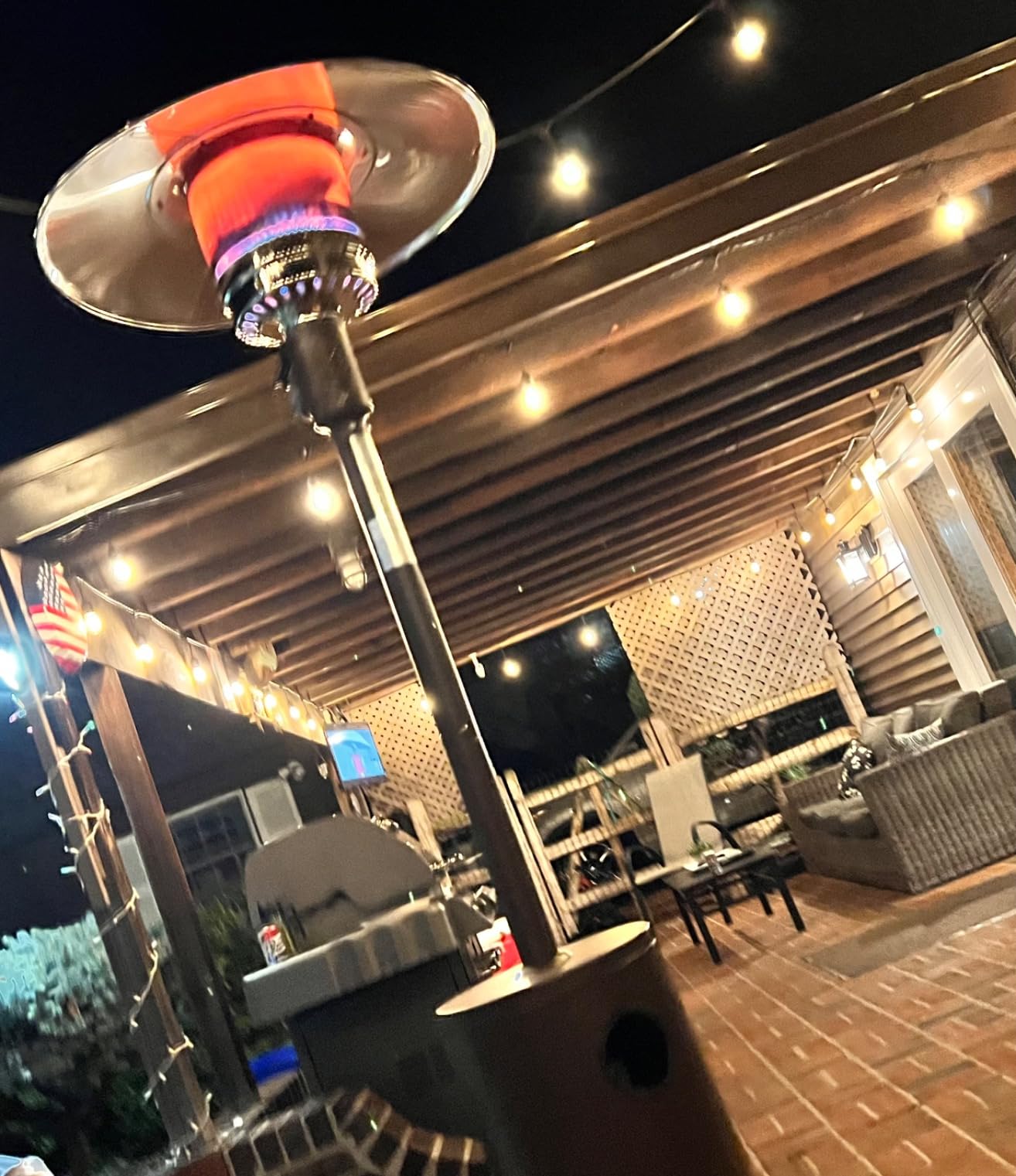 EAST OAK 50,000 BTU Patio Heater for Outdoor Use With Round Table Design, Double-Layer Stainless Steel Burner and Wheels customer photo 2