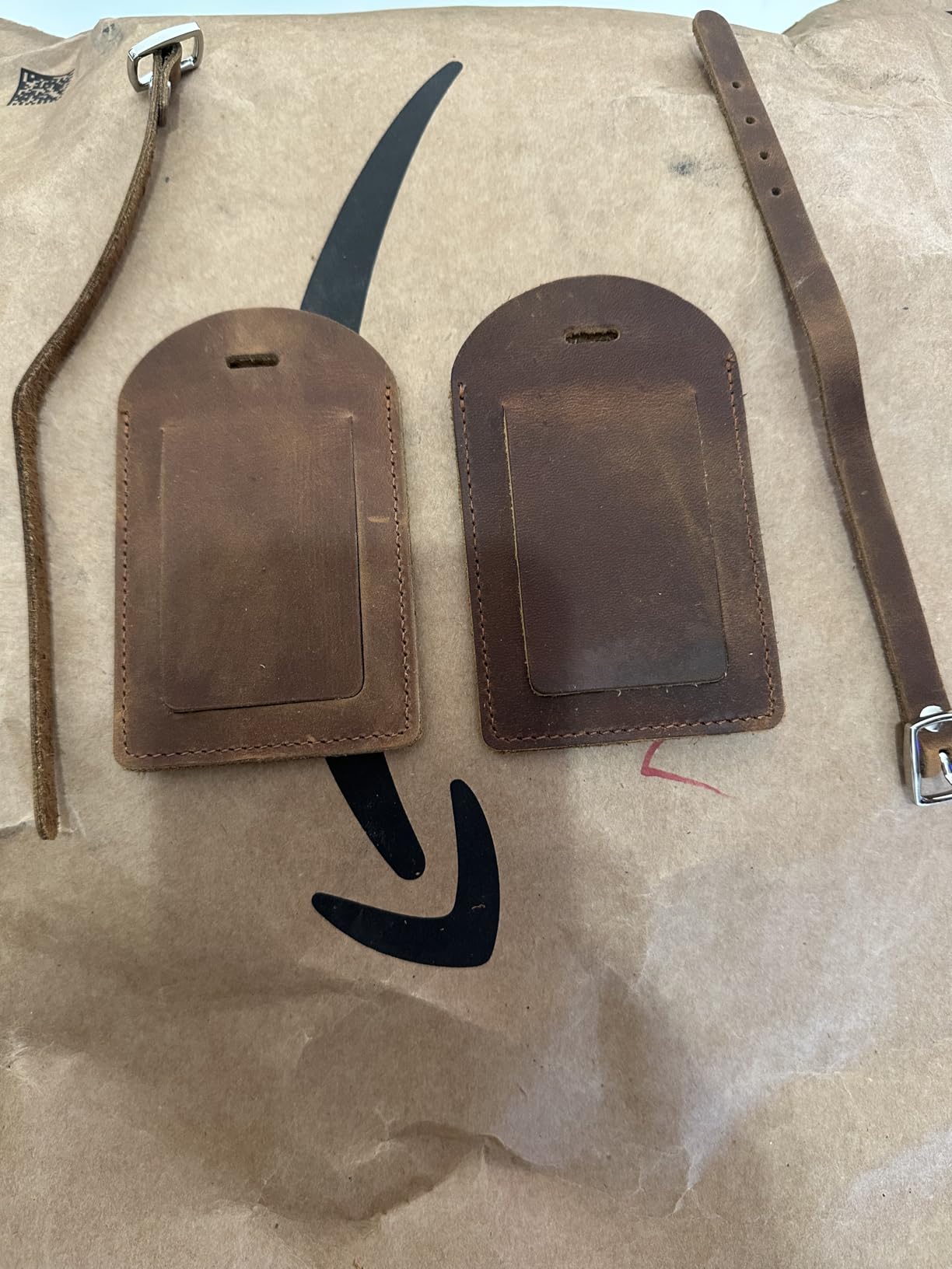 Ringsun Genuine Leather Luggage Tag for Suitcases ID Tags Bag Tags for Luggage (2 Pack) customer photo 1