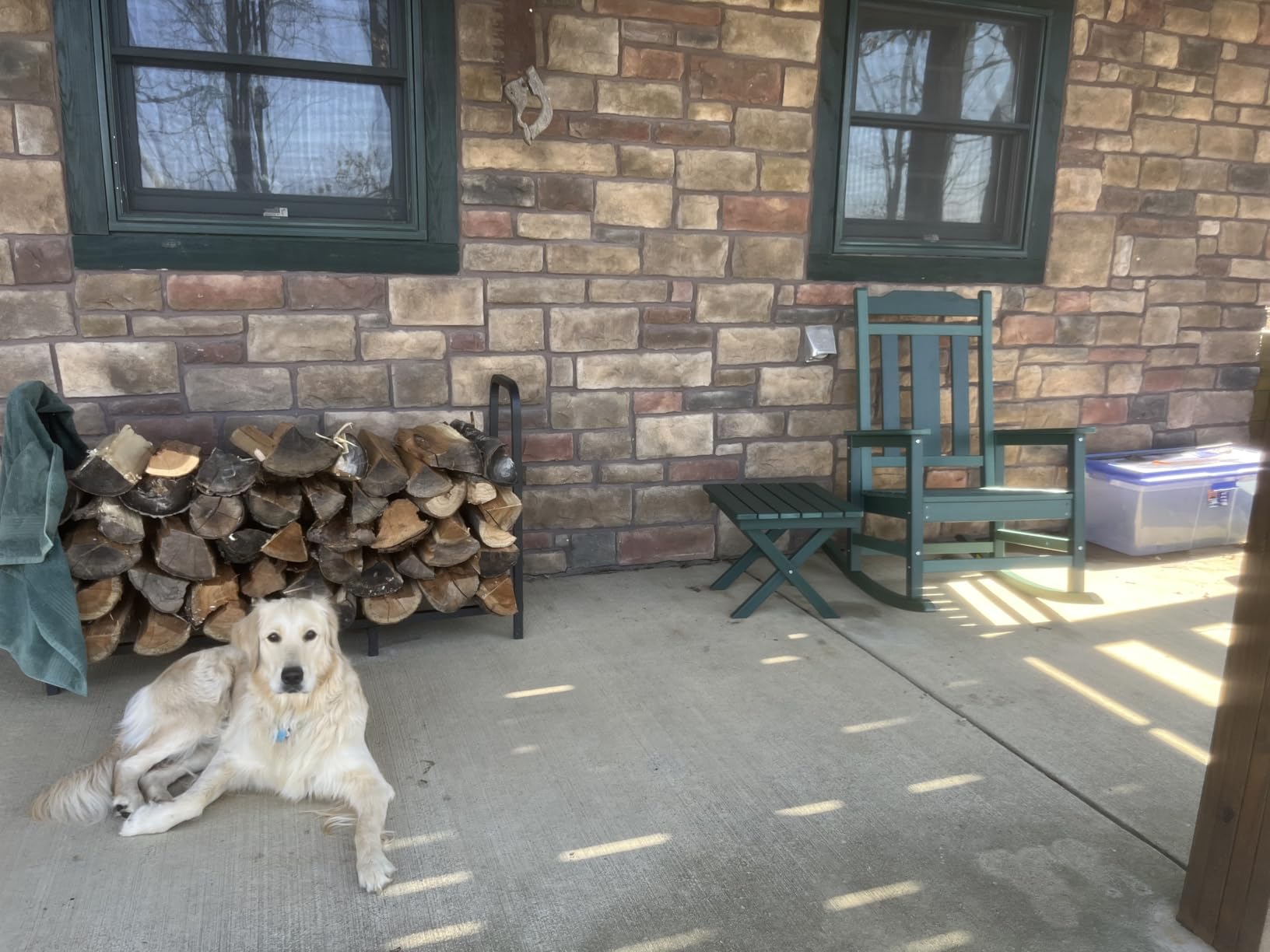 8ft Firewood Rack Holder, Adjustable Heavy Duty Fire Log Stacker Stand for Fireplace, Outdoor Indoor Metal Wood Pile Storage Organizer, Patio Logs Stand tool, Black customer photo 2