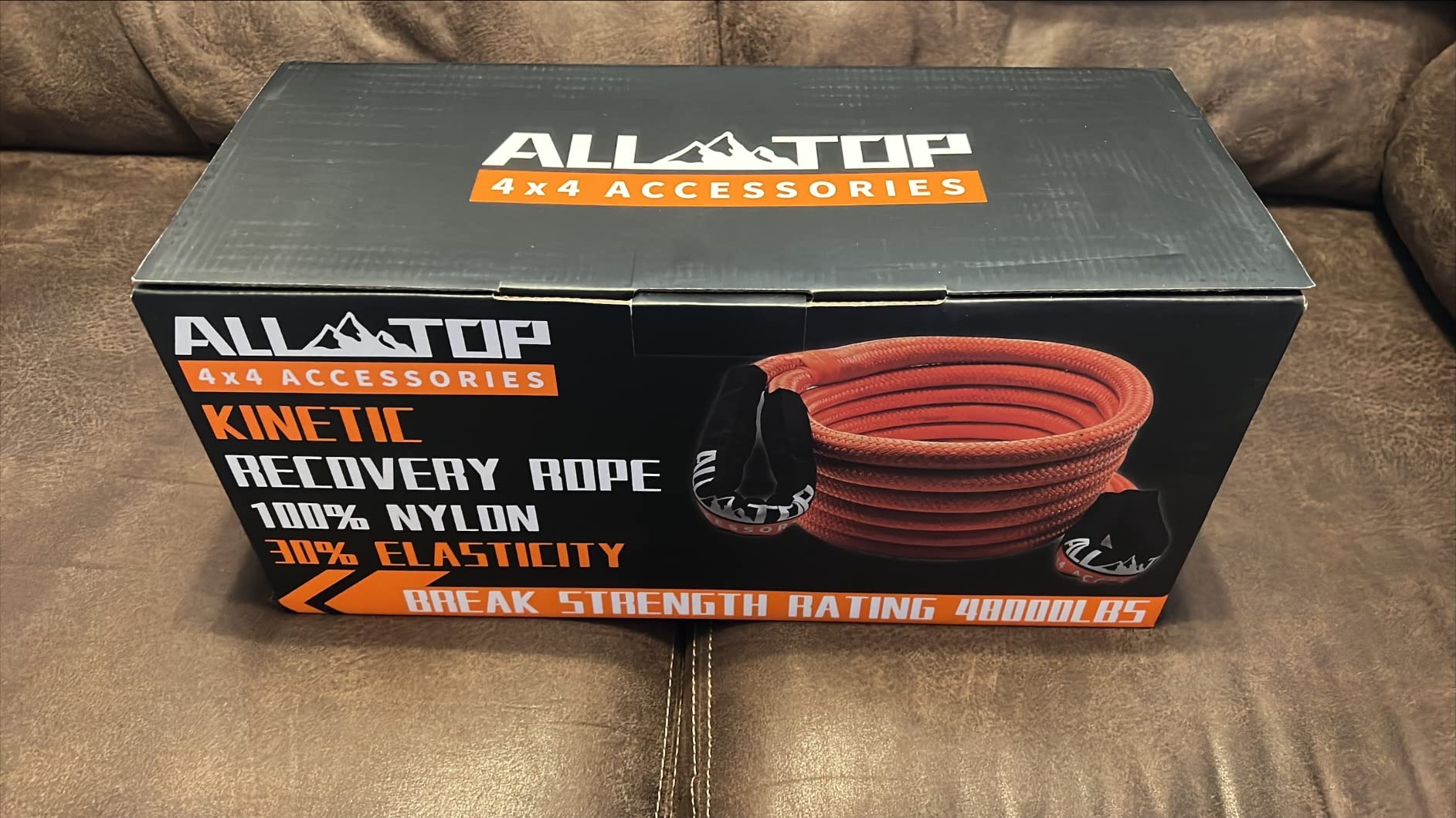 ALL-TOP Kinetic Recovery Rope Kit w/ 2 Soft Shackles, 48000Lbs, 1in x 30ft, Heavy Duty 30+% Elasticity, 16000Lbs Work Load Limit customer photo 2