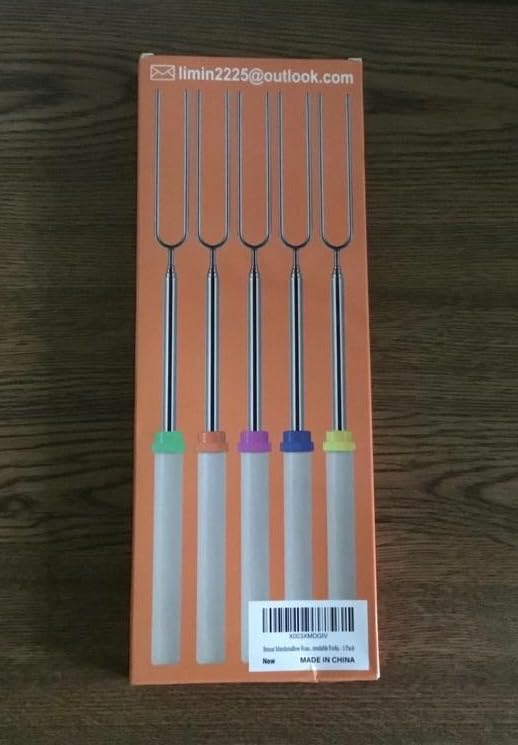 Briout Marshmallow Roasting Sticks - Smores Stick for Fire Pit - Hot Dog Campfire Skewers Marshmallow Camping 32 Inch Long Extendable Forks - 5 Pack customer photo 1