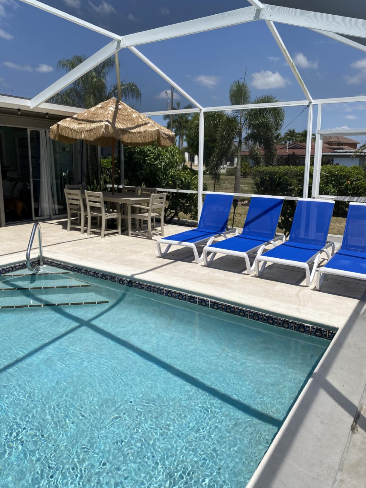 Kozyard Outdoor Chaise Lounge Chair, Full Flat Adjustable Patio Lounger with Aluminum Frame & Resin Legs, Textilene Fabric for Poolside, Backyard & Beach (Aqua, Chair) customer photo 1