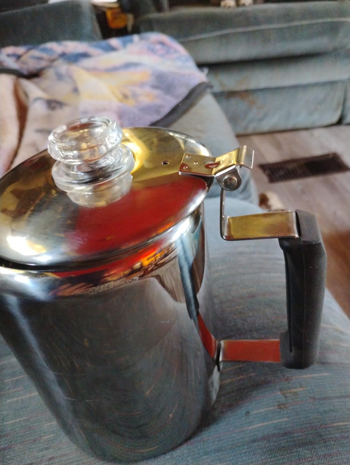 Cididu Camping Coffee Pot Stainless Steel, Coffee Pot Outdoors, Durable Stove Top Brew Coffee Maker on Fire, Ideal for Group Camping, Hiking, Backpacking, RV and Travel, 9 Cups customer photo 2