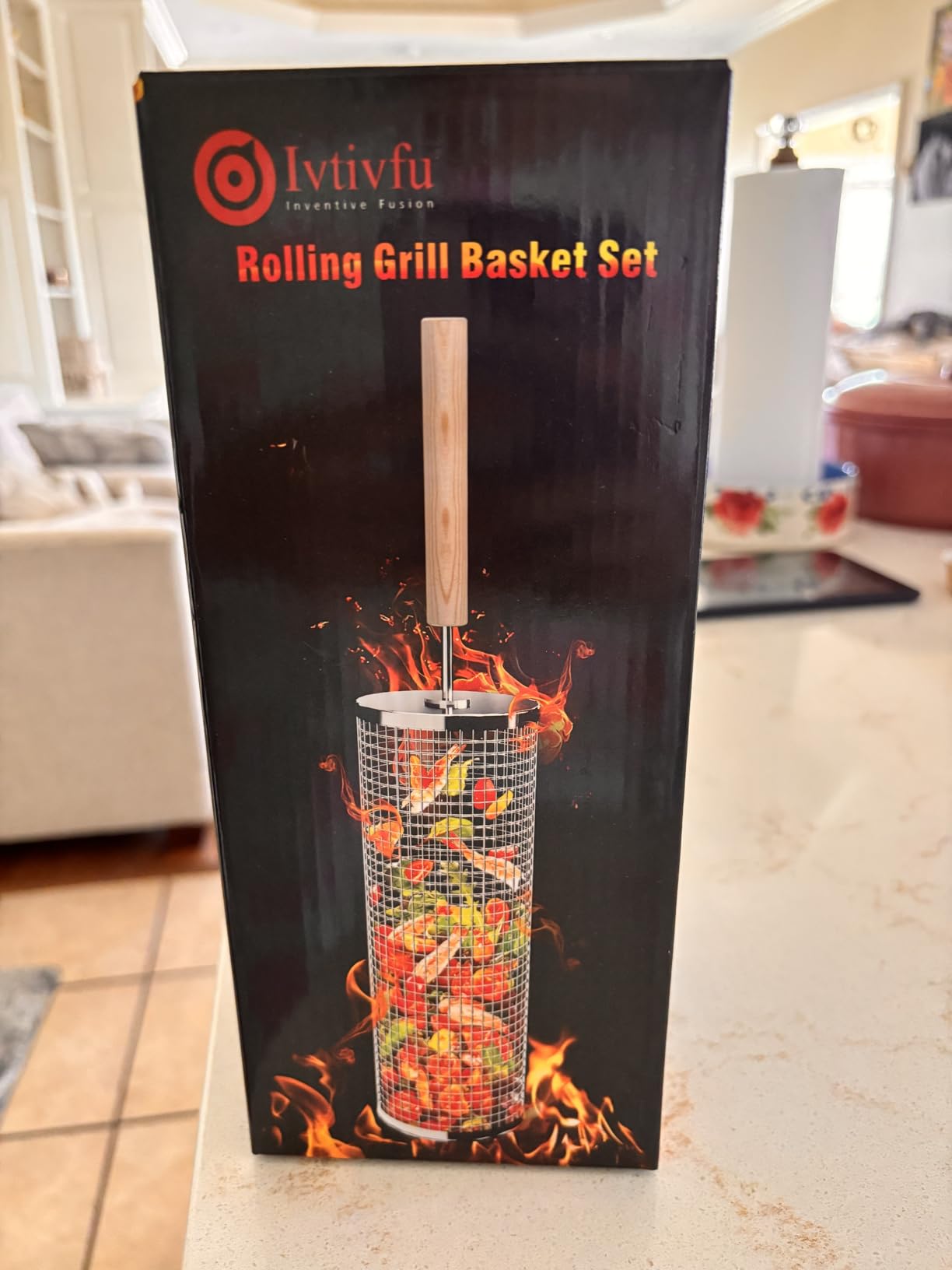 Rolling Grill Basket, Grilling Accessories, Outdoor Camping, Gifts for Men customer photo 1