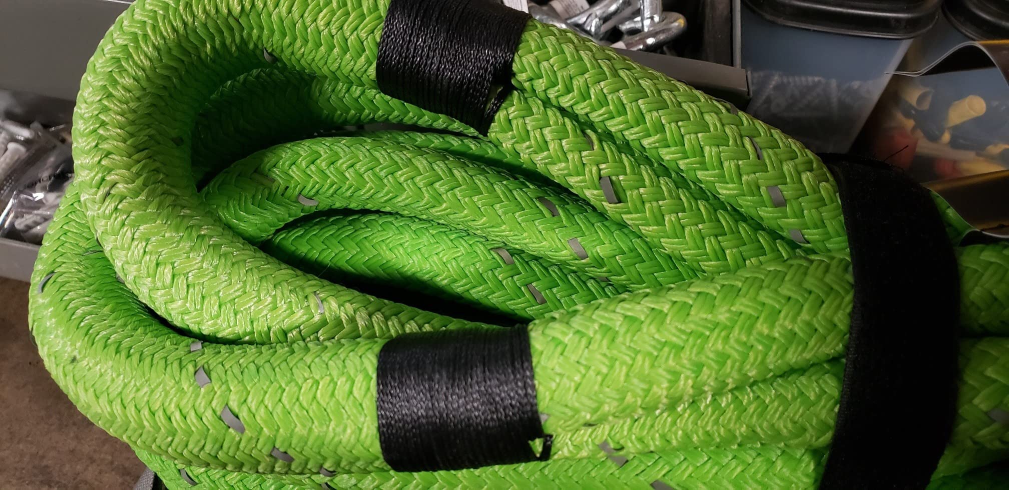 Kinetic Recovery Rope Kit (Reflective), 1in x 30ft 48,500Lbs, 35% High Elasticity, w/ 2 Soft Shackles, 16,166Lbs Work Load Limit for 4x4 Offroad Vehicle (Deep Blue) customer photo 1
