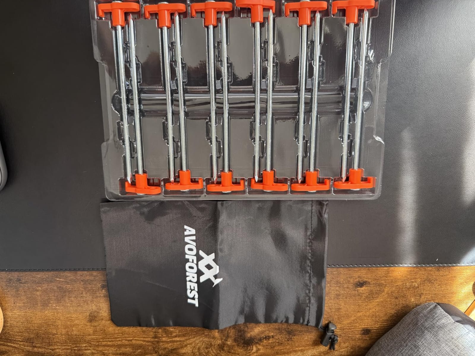 12 Pack Tent Stakes Heavy Duty Camping Stakes, AVOFOREST 7.1inch Non-Rust Metal Tent Pegs with Storage Bag Ground Stakes Tent Spikes Camping, Garden, Hiking Orange (Orange 12pcs, 7.1IN) customer photo 1