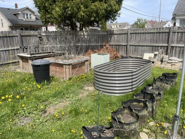 Anleolife 8x4x2ft Oval Deep Root Galvanized Raised Garden Bed, Quartz Grey customer photo 2