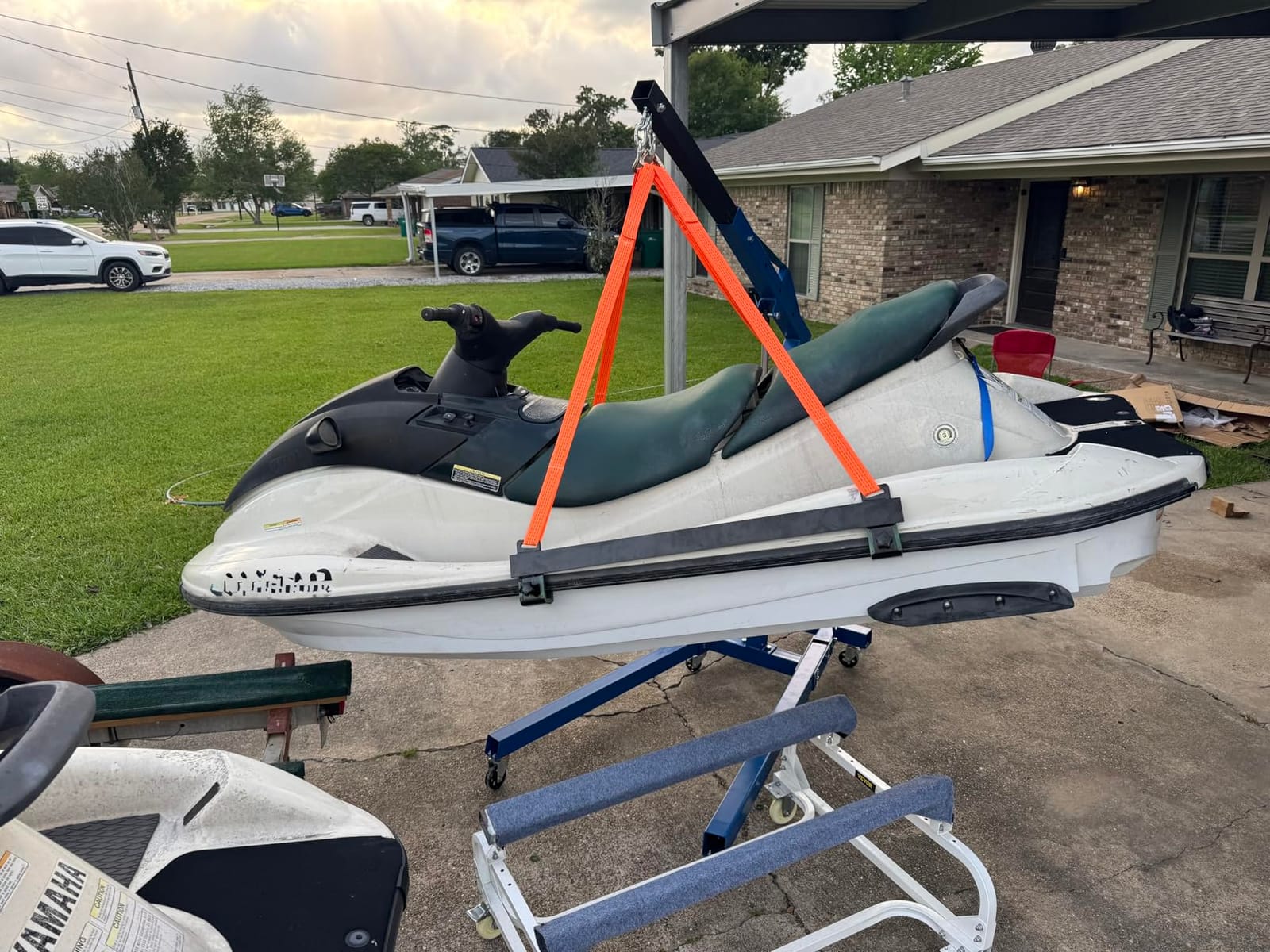 Watercraft Lift Sling 2800lbs Capacity 43'' Jet Ski Lift Sling with Steel Bracket customer photo 1