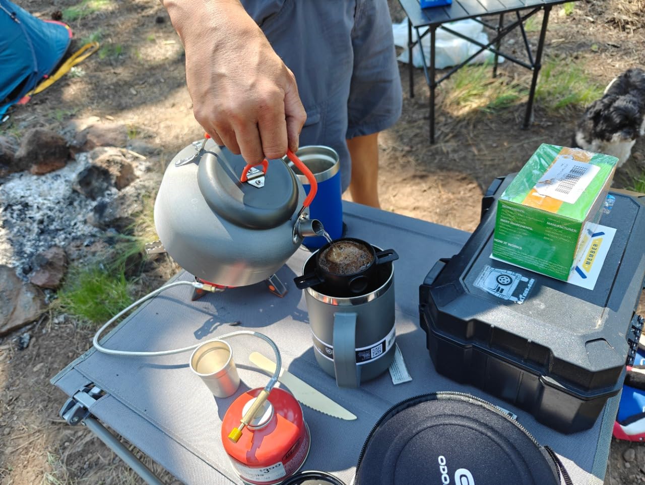 Odoland 1.2L Camping Coffee Pot Camp Coffee Makers, Mug and Coffee Filter customer photo 2