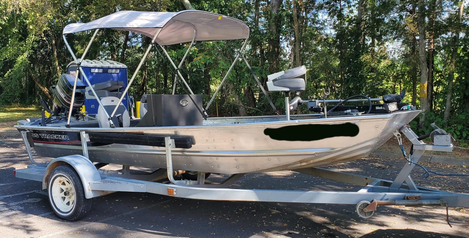 VEVOR 4 Bow Boat Bimini Tops, 600D Polyester Canopy with Aluminum Alloy Frame, Waterproof & Sun Shade Boat Awning Canopy with Storage Bag, 2 Support Poles, 4 Straps, 8'Lx(91