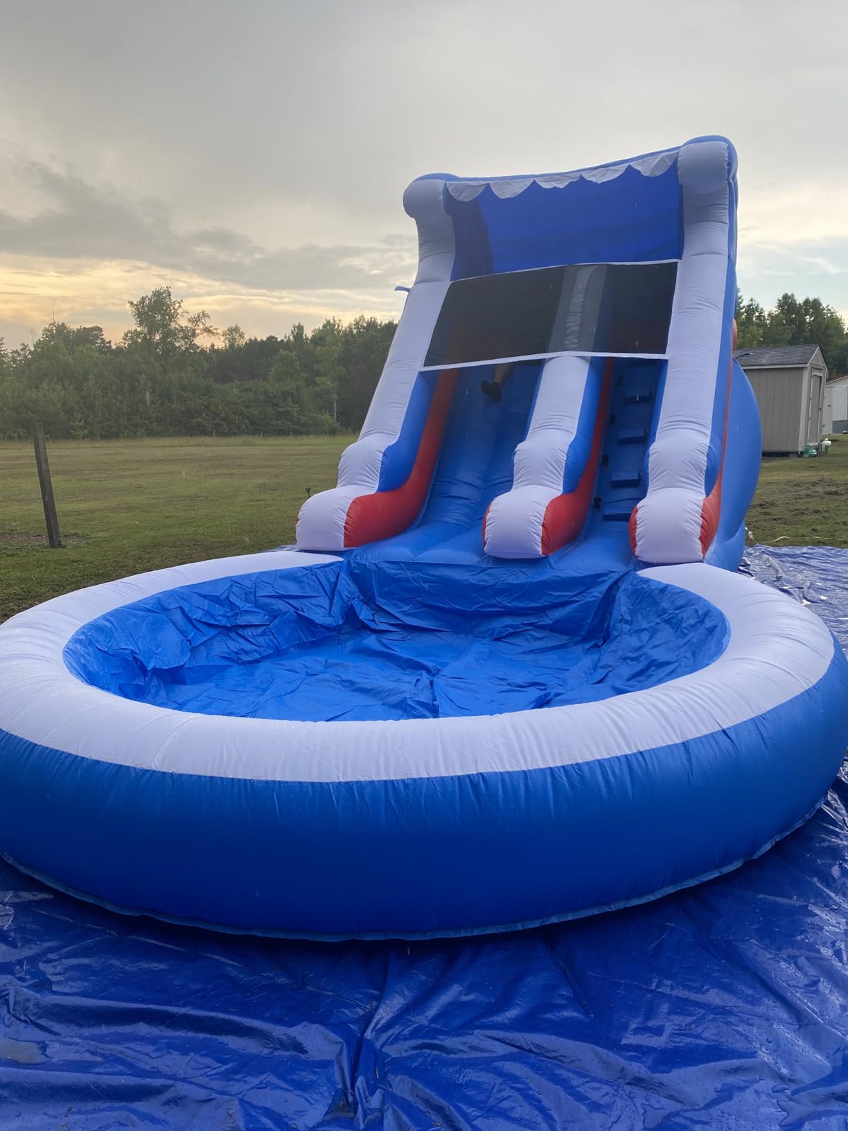 24FT(L) Commercial Inflatable Water Slide for Adults, Inflatable Water Slide for Big Kids 8-12, with Pool & 1100W Blower - 100% PVC Vinyl & Reinforced Strength, Backyard Summer Water Party Wet Dry customer photo 1
