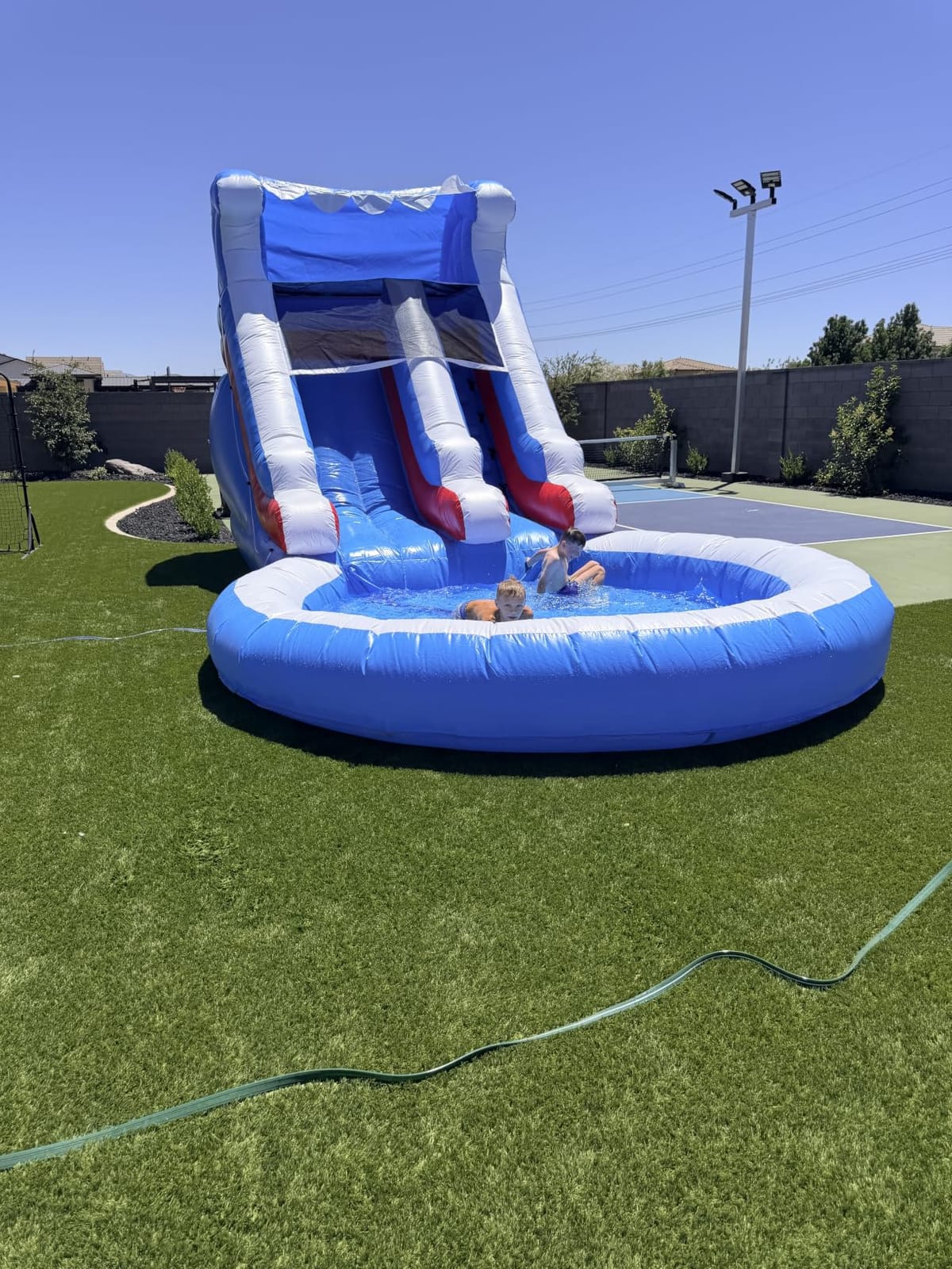 24FT(L) Commercial Inflatable Water Slide for Adults, Inflatable Water Slide for Big Kids 8-12, with Pool & 1100W Blower - 100% PVC Vinyl & Reinforced Strength, Backyard Summer Water Party Wet Dry customer photo 2