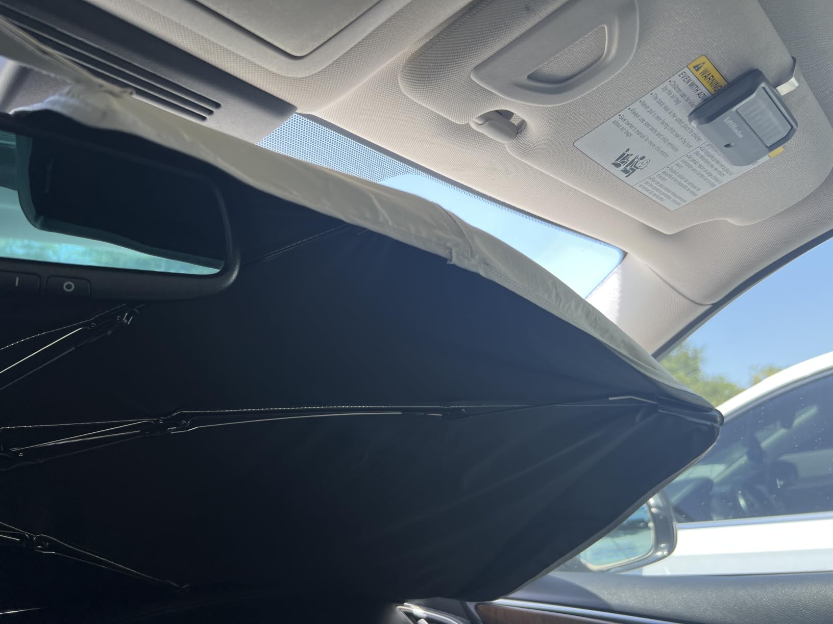 Nmoiss 2026 Windshield Sun Shade Umbrella - Vinyl Coating Heat Shield - Protect Car from Sun Rays & Heat Damage Keep Cool and Protect Interior, Spring Structure Edge Medium 56