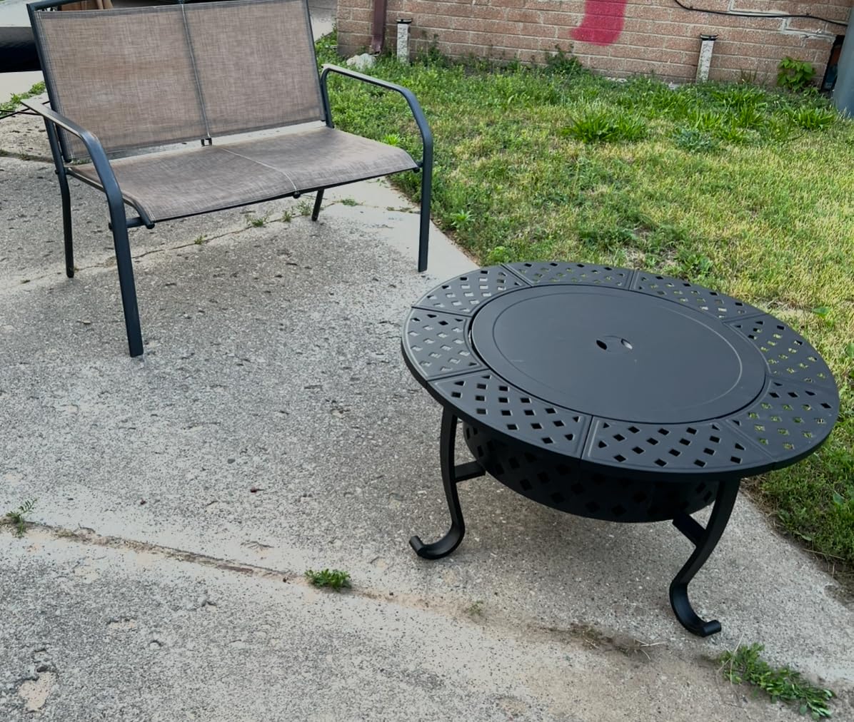 Panovue 42 Inch Outdoor Fire Pit with 2 BBQ Grills customer photo 1