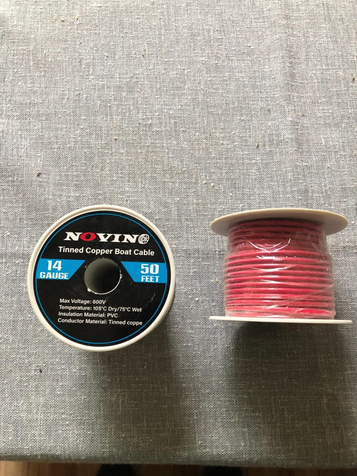 14 Gauge Marine Wire 14 AWG Marine Grade Wire, 14 Gauge 50FT Red & 50FT Black | Waterproof Oxygen-Free Tinned Copper Corrosion Resistant Flexible Electrical Cable for Automotive Boat Speaker RV Camper customer photo 1