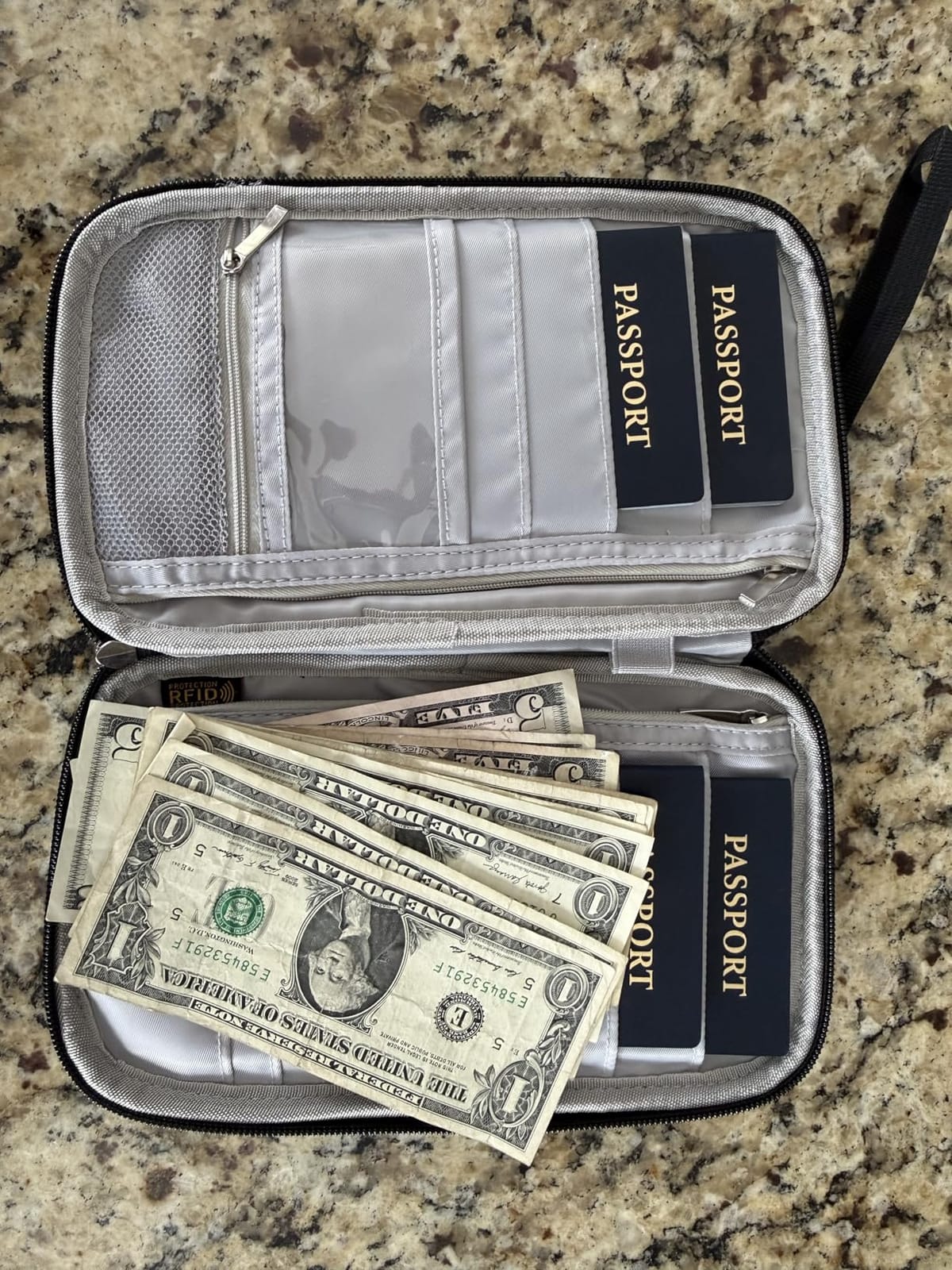Passport Holder Family RFID Travel Document Organizer for Women Waterproof Passport Wallet Men Portable Case for Cards, Boarding Pass, ID, Money, Tickets with Zipper customer photo 1