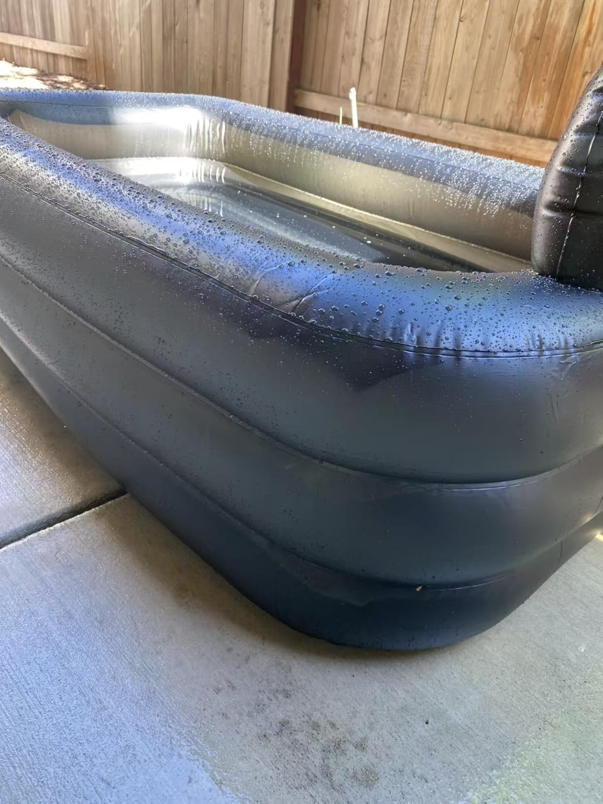 Portable Inflatable Bathtub Adults, Home SPA & Hot Bath | Large Light grey indoor style, 62.2x37.4x17.72in, hand pump, drain pipe, built-in air backrest & bottom, foldable for storage customer photo 1