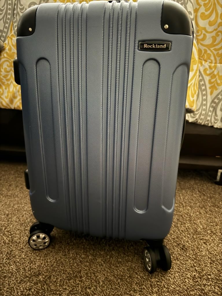 Rockland London Hardside Expandable Spinner Wheel Luggage, Checked Large 28