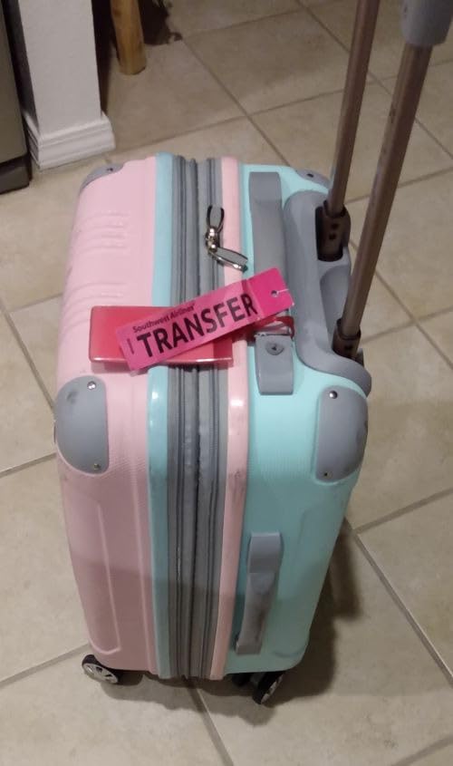 Rockland London Hardside Expandable Spinner Wheel Luggage, Checked Large 28