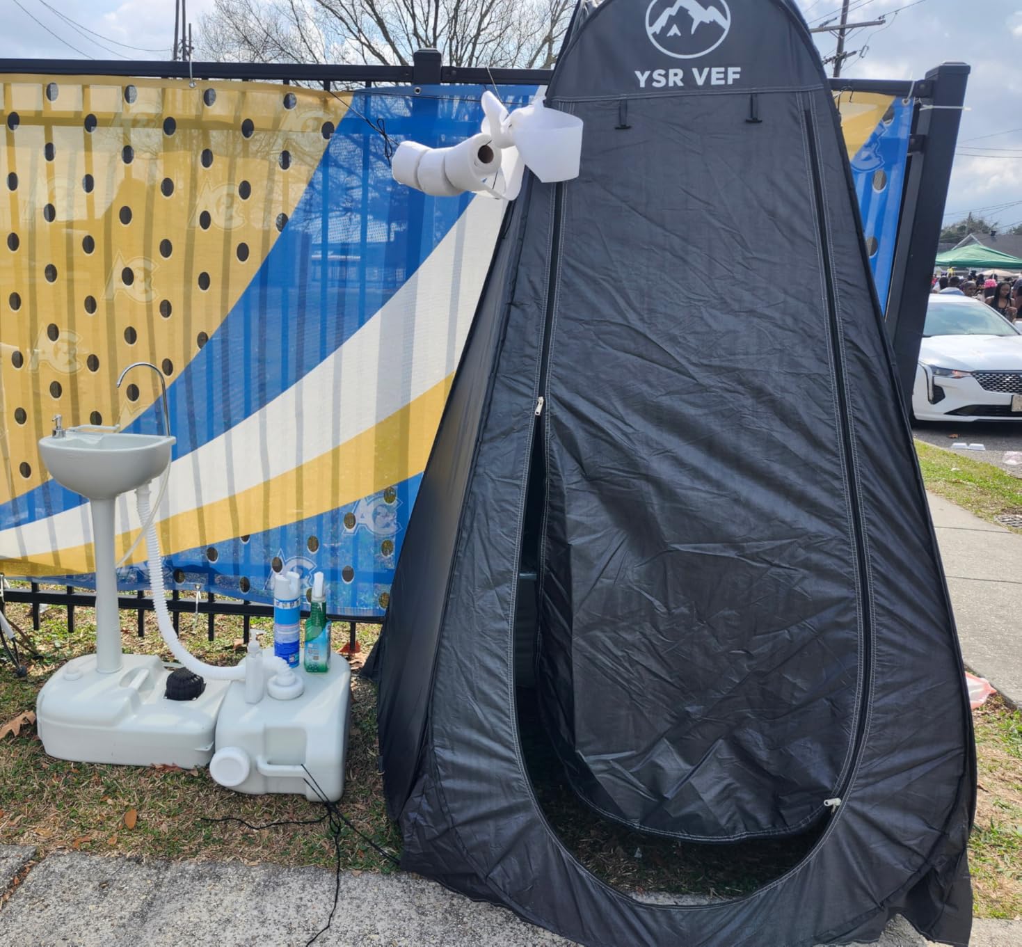 YITAMOTOR Portable Sink 17L Camping Hand Washing Station with 24L Sewage Tank, Wheels, Soap Dispenser, Towel Holder, for Garden, Gather, Worksite, Outdoor, Travel, Boat customer photo 1