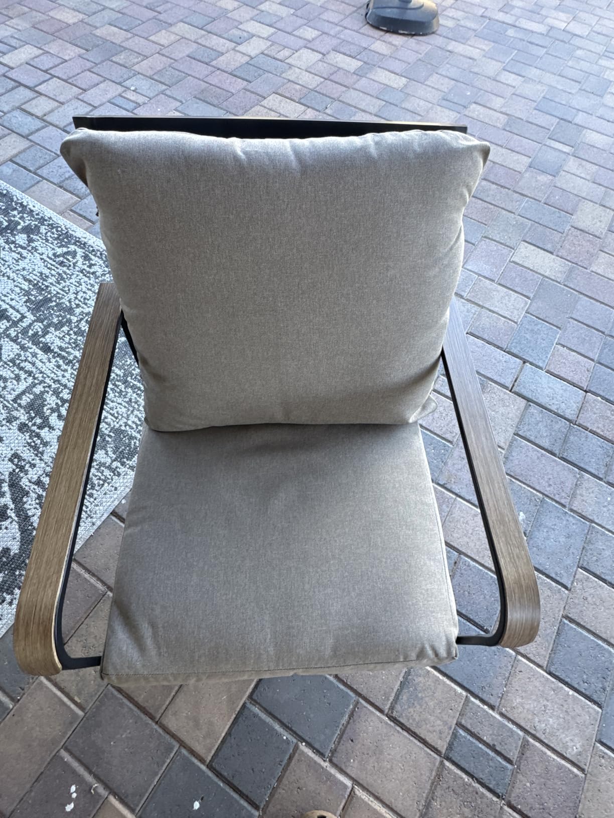 3 Piece Outdoor Bistro Set, Swivel Rocking Chairs with 6 inch Thick Cushion customer photo 1