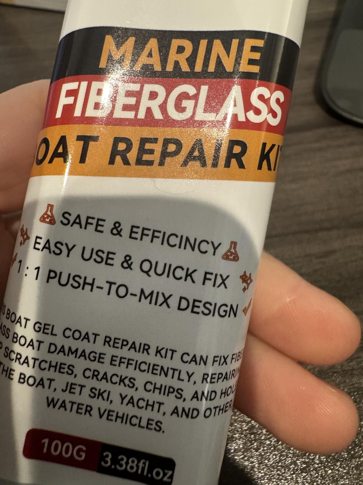 Marine Fiberglass Repair Kit for Boats, Gel Coat Repair Kit for Boats, Epoxy Filler for Fiberglass Boats Fix Holes, Chips and Deep Cracks, Gelcoat repair kit for Fiberglass, Acrylic, Porcelain(White) customer photo 2