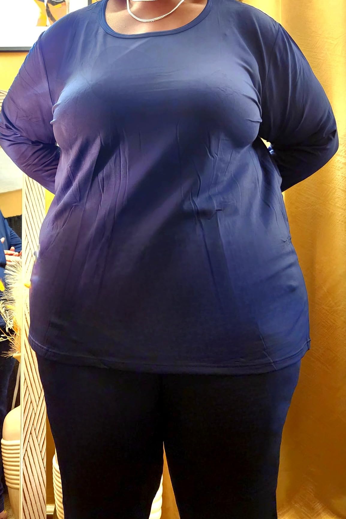 HOdo Plus Size Thermal Underwear Women Long Johns Fleece Lined Base Layer Top and Bottom Sets 1X-5X customer photo 1