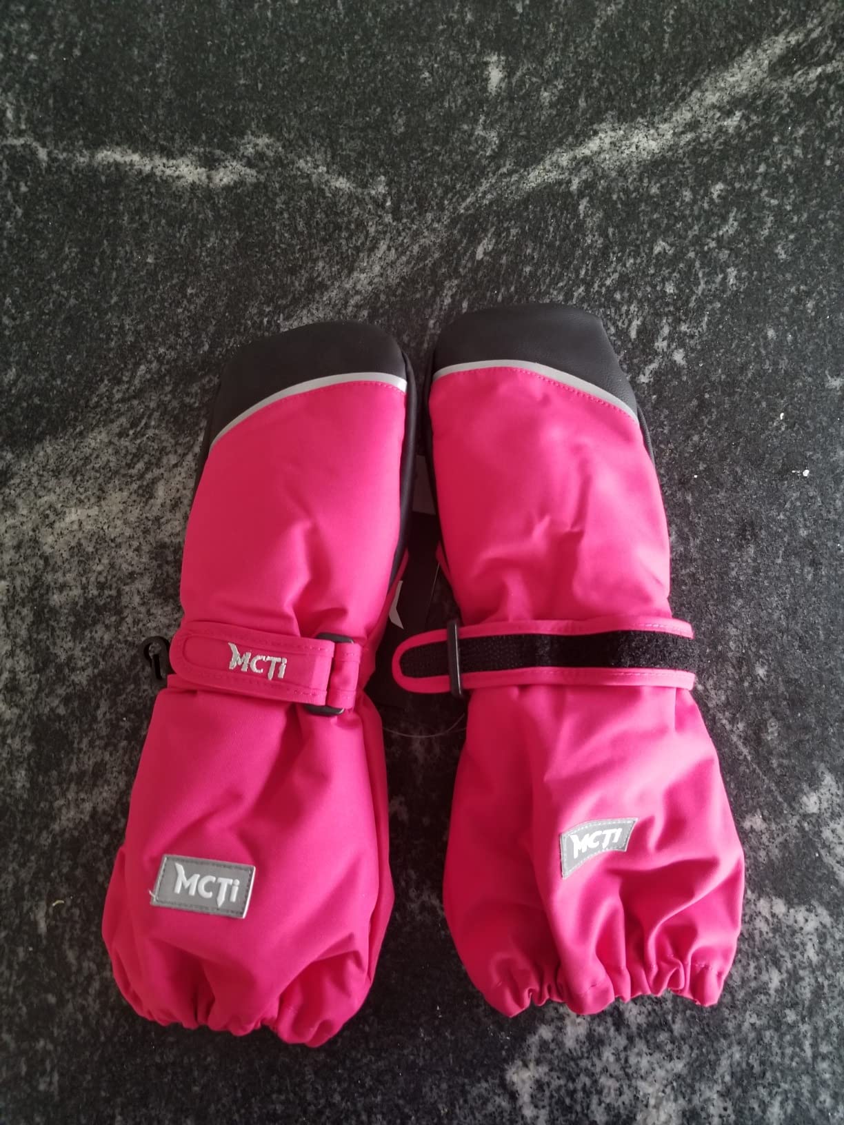 MCTi Kids Mittens Waterproof Winter Ski Warm Sherpa Lined Long Cuff with String customer photo 2